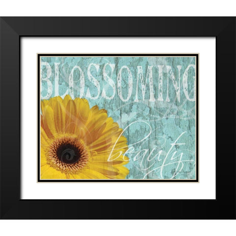 Gerbera IV Black Modern Wood Framed Art Print with Double Matting by Murray, Sylvia