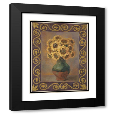 Sunflowers Black Modern Wood Framed Art Print with Double Matting by Misa, Eva
