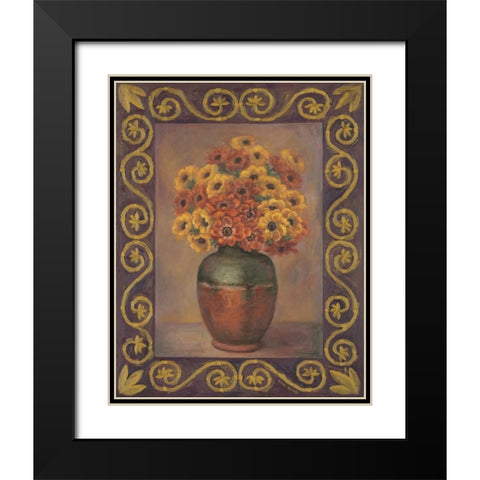 Anemones Black Modern Wood Framed Art Print with Double Matting by Misa, Eva