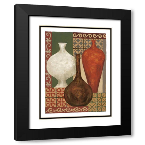 Vessels and Tiles II Black Modern Wood Framed Art Print with Double Matting by Misa, Eva