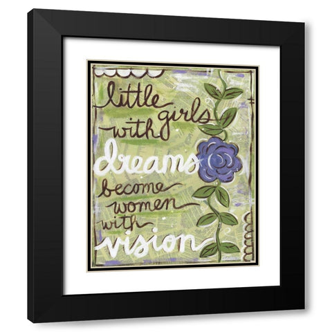 Little Girls Black Modern Wood Framed Art Print with Double Matting by Martin, Monica