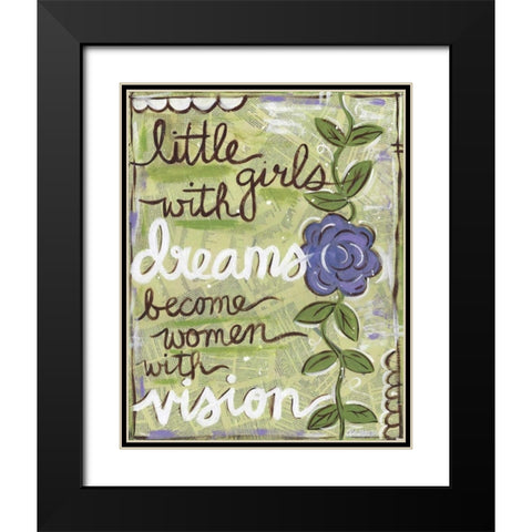 Little Girls Black Modern Wood Framed Art Print with Double Matting by Martin, Monica