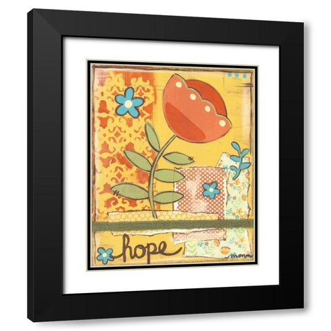 Hope Black Modern Wood Framed Art Print with Double Matting by Martin, Monica