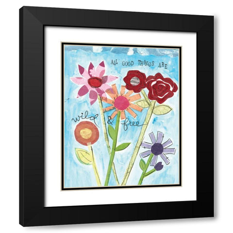 Wild and Free Black Modern Wood Framed Art Print with Double Matting by Martin, Monica