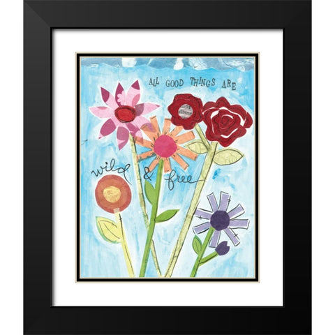 Wild and Free Black Modern Wood Framed Art Print with Double Matting by Martin, Monica