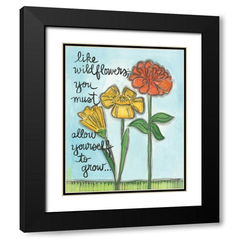 Like Wildflowers Black Modern Wood Framed Art Print with Double Matting by Martin, Monica