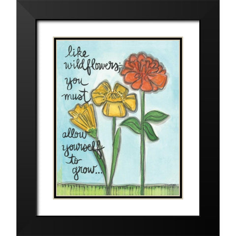 Like Wildflowers Black Modern Wood Framed Art Print with Double Matting by Martin, Monica