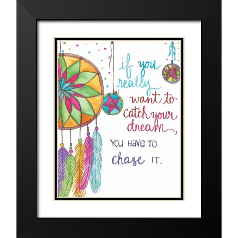 Dreamcatcher Black Modern Wood Framed Art Print with Double Matting by Martin, Monica