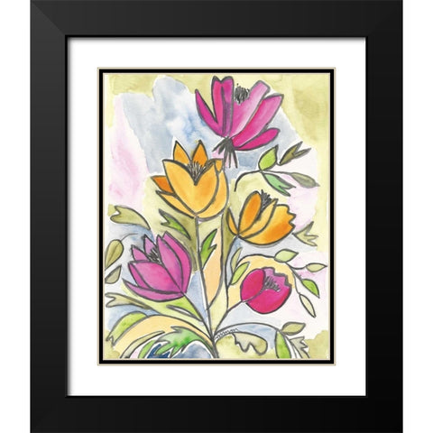 Summer Bouquet Black Modern Wood Framed Art Print with Double Matting by Martin, Monica