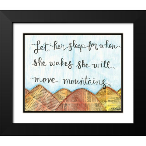 Let Her Sleep Black Modern Wood Framed Art Print with Double Matting by Martin, Monica