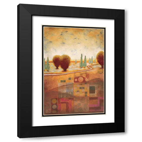 Quilted Landscape I Black Modern Wood Framed Art Print with Double Matting by Osborne, Susan
