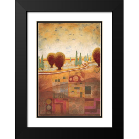 Quilted Landscape I Black Modern Wood Framed Art Print with Double Matting by Osborne, Susan