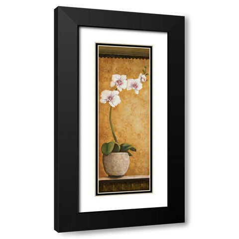 Hannas Orchids I Black Modern Wood Framed Art Print with Double Matting by Osborne, Susan