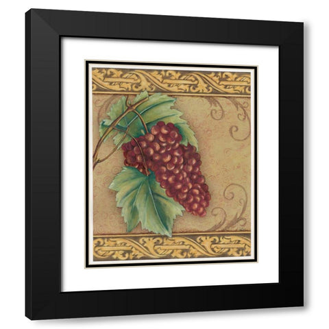 Grape Tapestry I Black Modern Wood Framed Art Print with Double Matting by Osborne, Susan
