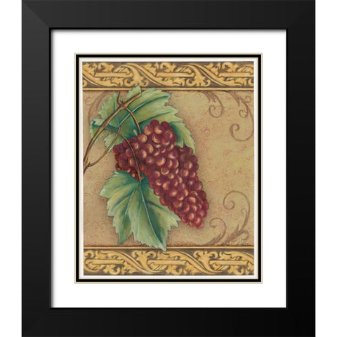 Grape Tapestry I Black Modern Wood Framed Art Print with Double Matting by Osborne, Susan