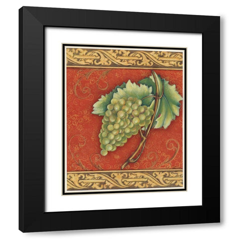 Grape Tapestry II Black Modern Wood Framed Art Print with Double Matting by Osborne, Susan