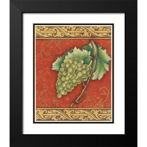 Grape Tapestry II Black Modern Wood Framed Art Print with Double Matting by Osborne, Susan