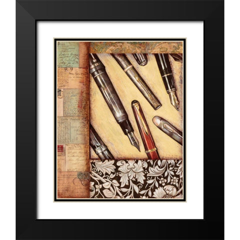 Calligraphy Black Modern Wood Framed Art Print with Double Matting by Osborne, Susan