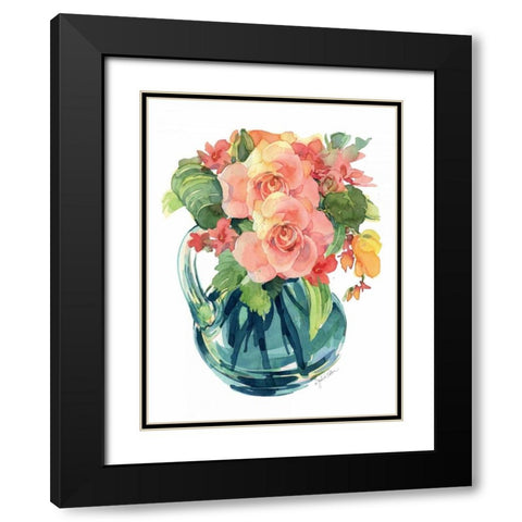 Rose Bouquet II Black Modern Wood Framed Art Print with Double Matting by Paton, Julie