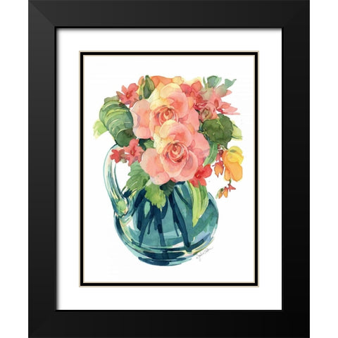 Rose Bouquet II Black Modern Wood Framed Art Print with Double Matting by Paton, Julie
