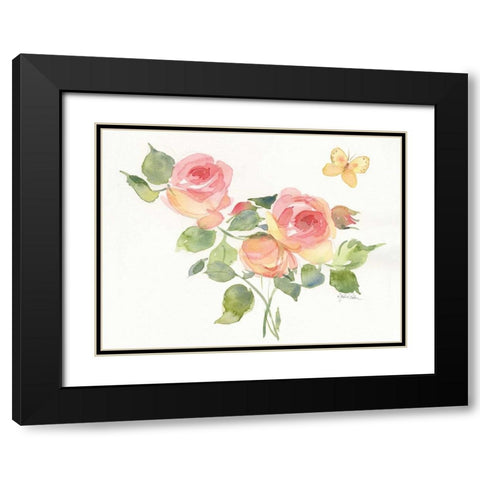 Roses I Black Modern Wood Framed Art Print with Double Matting by Paton, Julie