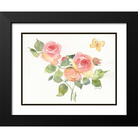 Roses I Black Modern Wood Framed Art Print with Double Matting by Paton, Julie