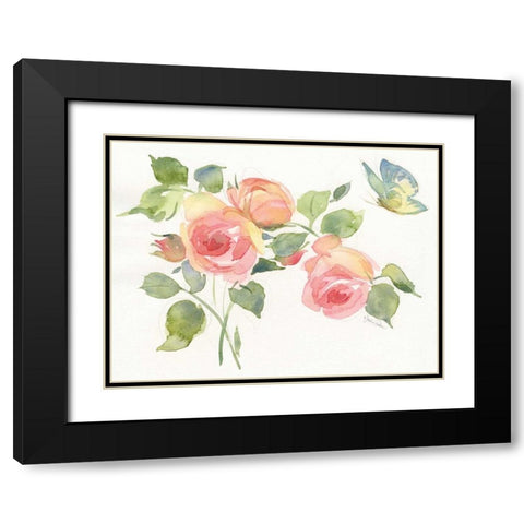 Roses II Black Modern Wood Framed Art Print with Double Matting by Paton, Julie