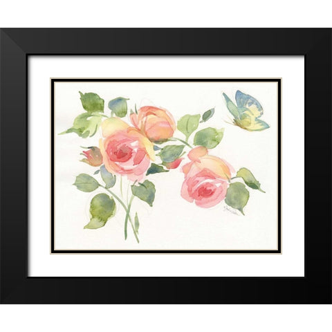 Roses II Black Modern Wood Framed Art Print with Double Matting by Paton, Julie