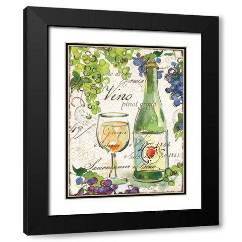 Vin Pinot Black Modern Wood Framed Art Print with Double Matting by Paton, Julie