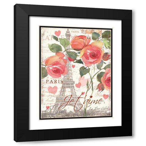 Je Taime I Black Modern Wood Framed Art Print with Double Matting by Paton, Julie