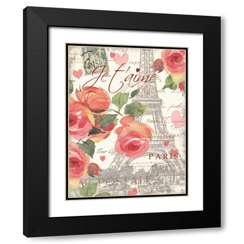 Je Taime II Black Modern Wood Framed Art Print with Double Matting by Paton, Julie