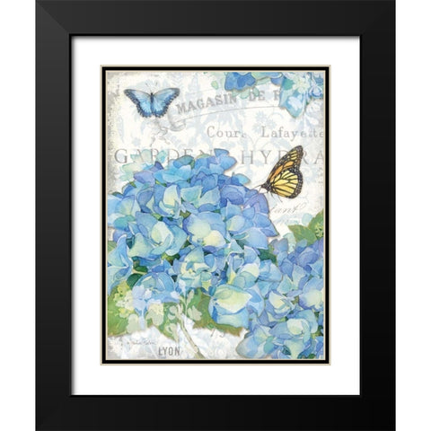 Garden Hydrangea I Black Modern Wood Framed Art Print with Double Matting by Paton, Julie