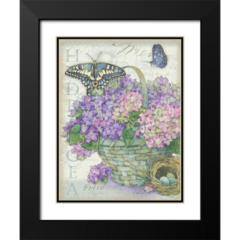 Hydrangea Folio Black Modern Wood Framed Art Print with Double Matting by Paton, Julie