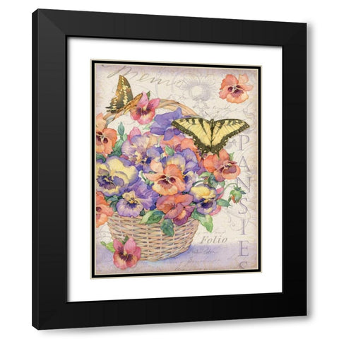 Pansies Folio Black Modern Wood Framed Art Print with Double Matting by Paton, Julie