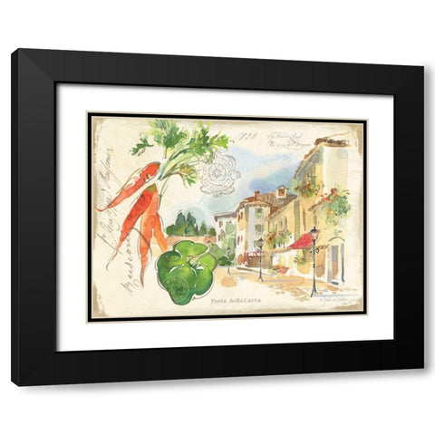 Piazzette Carrots Black Modern Wood Framed Art Print with Double Matting by Paton, Julie