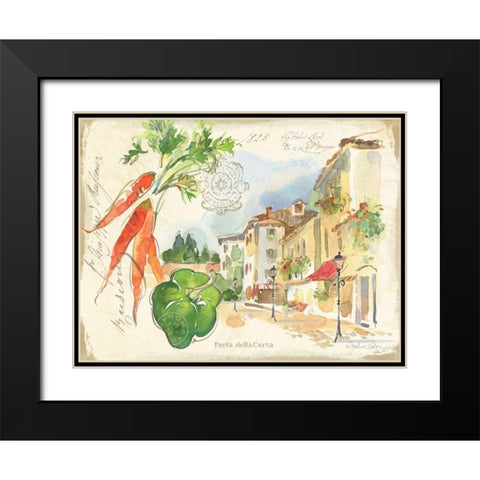 Piazzette Carrots Black Modern Wood Framed Art Print with Double Matting by Paton, Julie