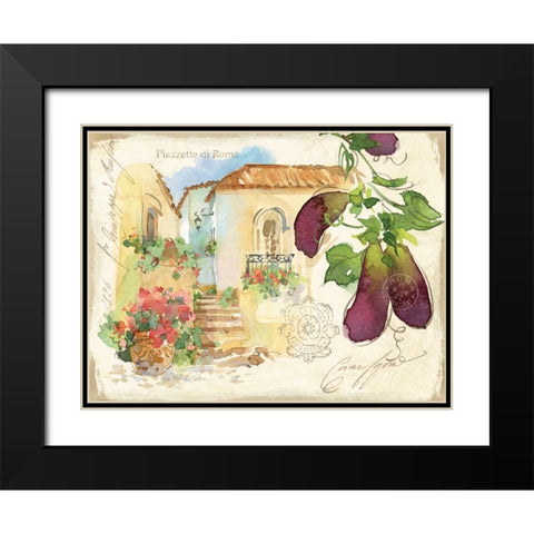 Piazzette Eggplant Black Modern Wood Framed Art Print with Double Matting by Paton, Julie