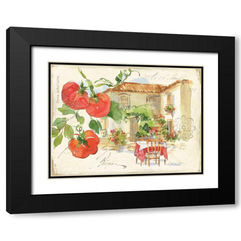 Piazzette Tomatoes Black Modern Wood Framed Art Print with Double Matting by Paton, Julie