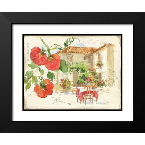 Piazzette Tomatoes Black Modern Wood Framed Art Print with Double Matting by Paton, Julie