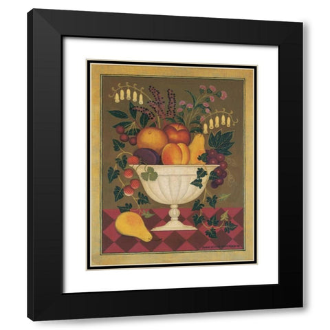 Fruit and Flowers I Black Modern Wood Framed Art Print with Double Matting by Pedersen, Diane