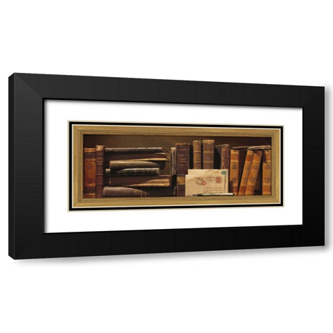 Librairie I Black Modern Wood Framed Art Print with Double Matting by Pelletier, Alain