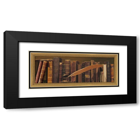 Librairie II Black Modern Wood Framed Art Print with Double Matting by Pelletier, Alain
