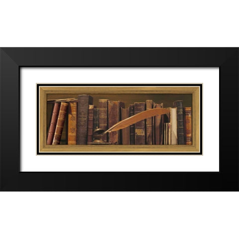 Librairie II Black Modern Wood Framed Art Print with Double Matting by Pelletier, Alain