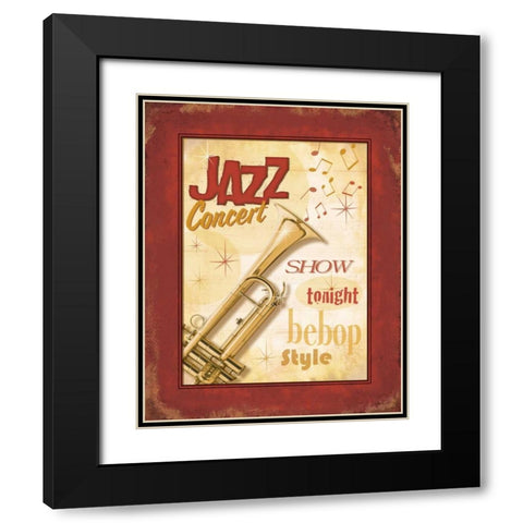 New Orleans Jazz I Black Modern Wood Framed Art Print with Double Matting by Pela Design