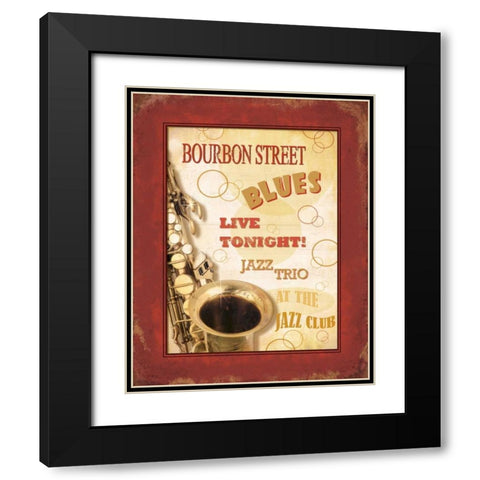 New Orleans Jazz III Black Modern Wood Framed Art Print with Double Matting by Pela Design
