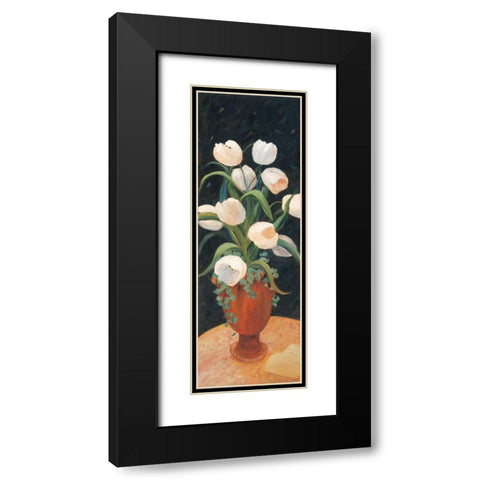 Tulips by Night Black Modern Wood Framed Art Print with Double Matting by Platt, Leila