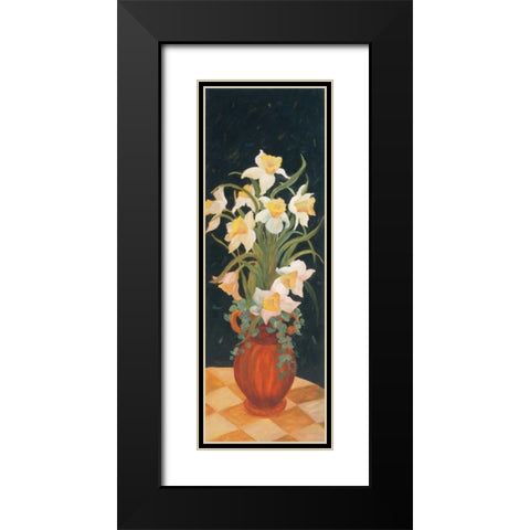 Daffodils at Dark Black Modern Wood Framed Art Print with Double Matting by Platt, Leila