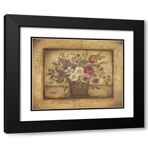 Paris Bouquet I Black Modern Wood Framed Art Print with Double Matting by Poloson, Kimberly