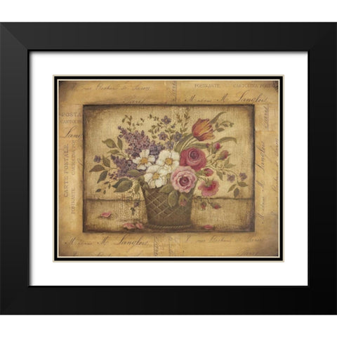 Paris Bouquet I Black Modern Wood Framed Art Print with Double Matting by Poloson, Kimberly