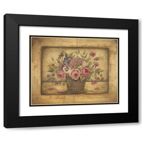 Paris Bouquet II Black Modern Wood Framed Art Print with Double Matting by Poloson, Kimberly
